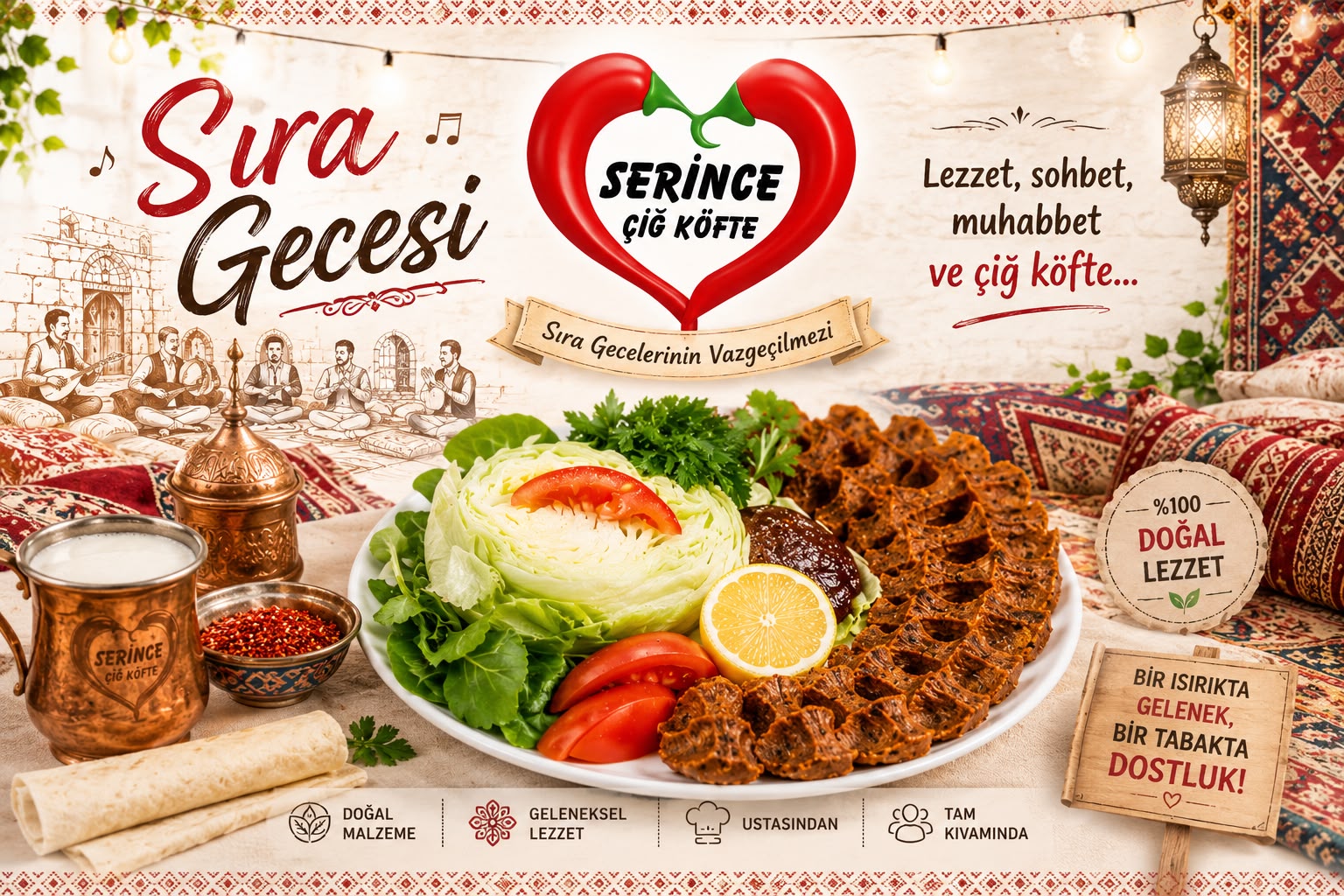Sıra Gecesi Serince Çiğ Köfte ile Daha Güzel